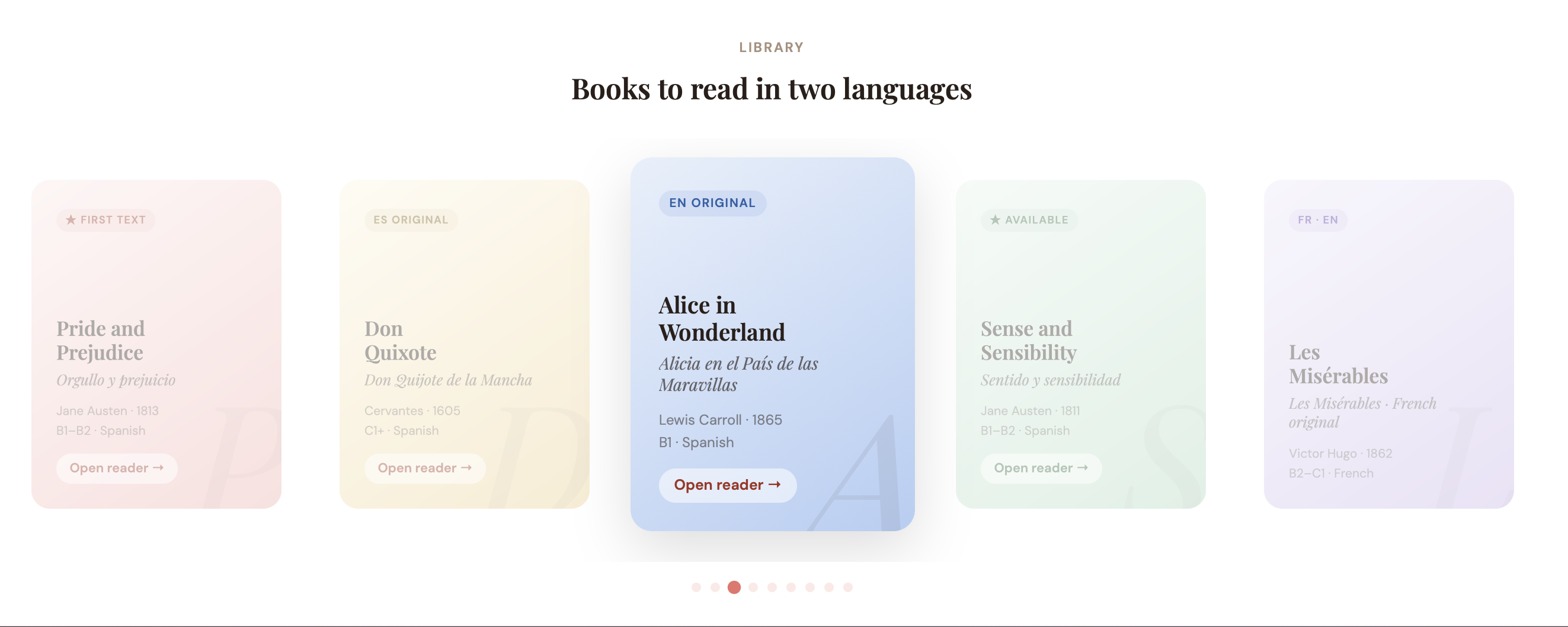 The Parabola library -- books to read in two languages, with more titles being added